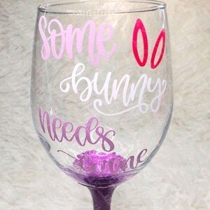 Some Bunny Loves Wine Easter Wine Glass